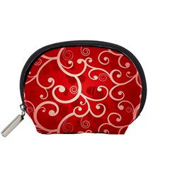 Patterns, Corazones, Texture, Red, Accessory Pouch (Small) from ZippyPress Front