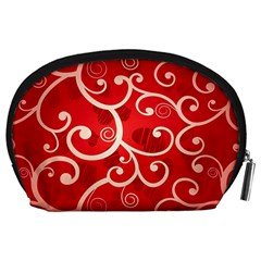 Patterns, Corazones, Texture, Red, Accessory Pouch (Large) from ZippyPress Back