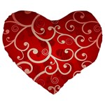 Patterns, Corazones, Texture, Red, Large 19  Premium Flano Heart Shape Cushions
