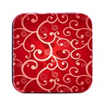 Patterns, Corazones, Texture, Red, Square Metal Box (Black)