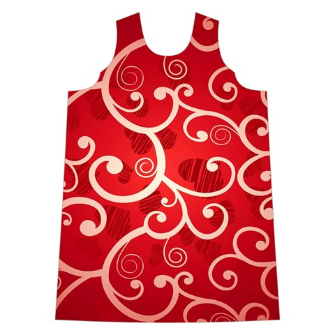 Patterns, Corazones, Texture, Red, Shoulder Cutout Velvet One Piece from ZippyPress Front
