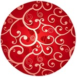 Patterns, Corazones, Texture, Red, Wooden Bottle Opener (Round)