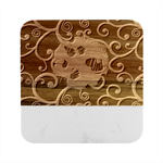 Patterns, Corazones, Texture, Red, Marble Wood Coaster (Square)