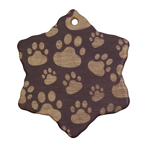 Paws Patterns, Creative, Footprints Patterns Ornament (Snowflake) from ZippyPress Front