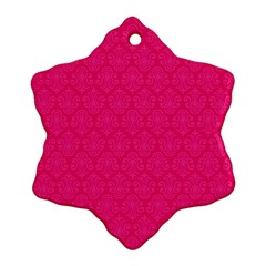 Pink Pattern, Abstract, Background, Bright, Desenho Snowflake Ornament (Two Sides) from ZippyPress Front
