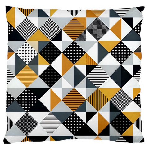 Pattern Tile Squares Triangles Seamless Geometry Large Premium Plush Fleece Cushion Case (One Side) from ZippyPress Front