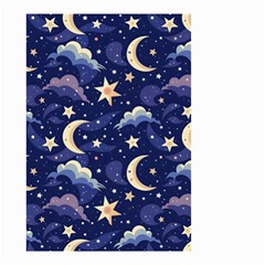Night Moon Seamless Background Stars Sky Clouds Texture Pattern Small Garden Flag (Two Sides) from ZippyPress Front