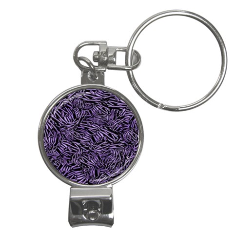 Enigmatic Plum Mosaic Nail Clippers Key Chain from ZippyPress Front