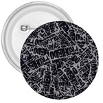 Rebel Life: Typography Black and White Pattern 3  Buttons