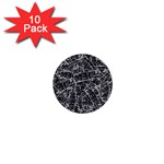 Rebel Life: Typography Black and White Pattern 1  Mini Buttons (10 pack) 