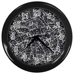 Rebel Life: Typography Black and White Pattern Wall Clock (Black)