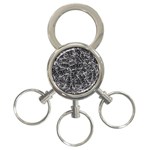 Rebel Life: Typography Black and White Pattern 3-Ring Key Chain