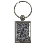 Rebel Life: Typography Black and White Pattern Key Chain (Rectangle)