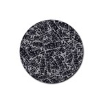 Rebel Life: Typography Black and White Pattern Rubber Round Coaster (4 pack)