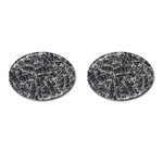 Rebel Life: Typography Black and White Pattern Cufflinks (Oval)