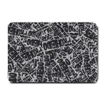 Rebel Life: Typography Black and White Pattern Small Doormat