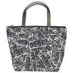 Rebel Life: Typography Black and White Pattern Bucket Bag