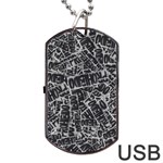 Rebel Life: Typography Black and White Pattern Dog Tag USB Flash (One Side)
