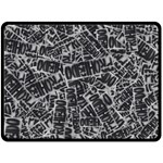 Rebel Life: Typography Black and White Pattern Two Sides Fleece Blanket (Large)