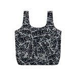 Rebel Life: Typography Black and White Pattern Full Print Recycle Bag (S)