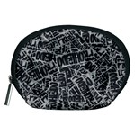 Rebel Life: Typography Black and White Pattern Accessory Pouch (Medium)