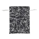Rebel Life: Typography Black and White Pattern Lightweight Drawstring Pouch (M)