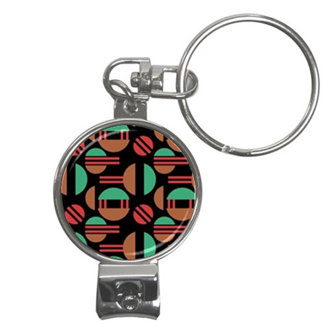 Abstract Geometric Pattern Nail Clippers Key Chain from ZippyPress Front