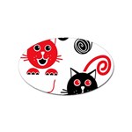 Cat Little Ball Animal Sticker Oval (10 pack)