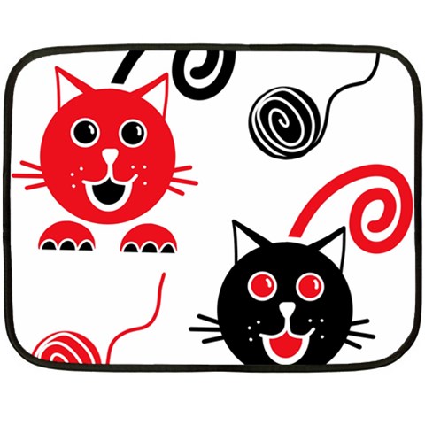 Cat Little Ball Animal Two Sides Fleece Blanket (Mini) from ZippyPress 35 x27  Blanket Front
