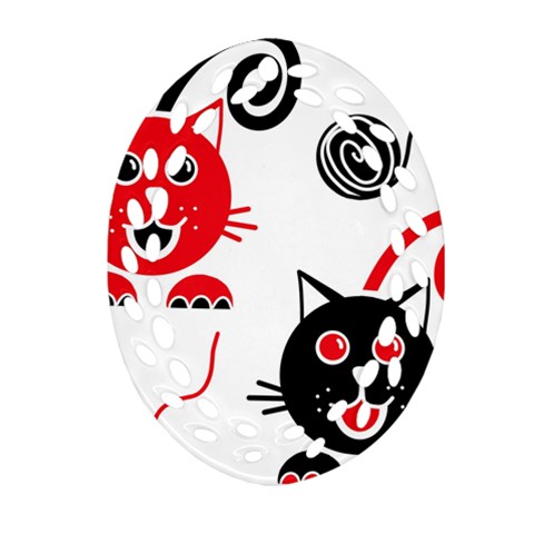 Cat Little Ball Animal Ornament (Oval Filigree) from ZippyPress Front