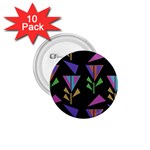 Abstract Pattern Flora Flower 1.75  Buttons (10 pack)