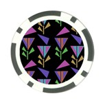 Abstract Pattern Flora Flower Poker Chip Card Guard