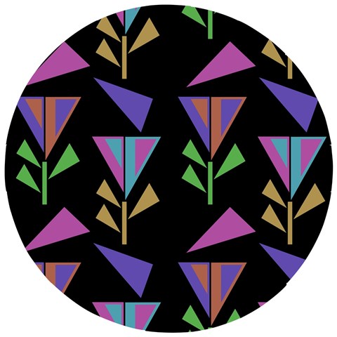 Abstract Pattern Flora Flower Wooden Puzzle Round from ZippyPress Front