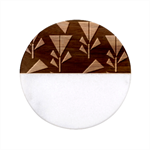 Abstract Pattern Flora Flower Classic Marble Wood Coaster (Round) 