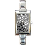 Abstract Nature Black White Rectangle Italian Charm Watch