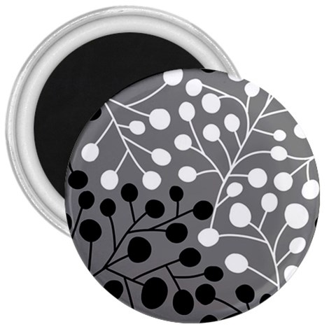Abstract Nature Black White 3  Magnets from ZippyPress Front