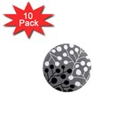 Abstract Nature Black White 1  Mini Magnet (10 pack) 