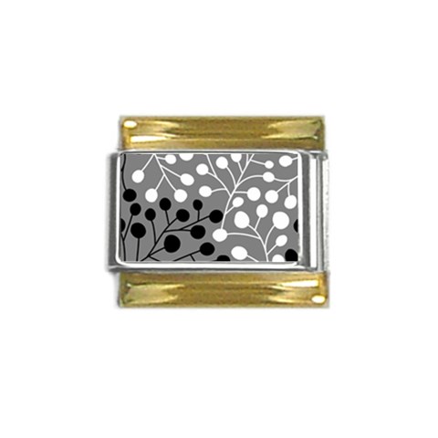 Abstract Nature Black White Gold Trim Italian Charm (9mm) from ZippyPress Front