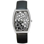 Abstract Nature Black White Barrel Style Metal Watch