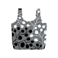 Abstract Nature Black White Full Print Recycle Bag (S) from ZippyPress Front