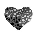 Abstract Nature Black White Standard 16  Premium Flano Heart Shape Cushions