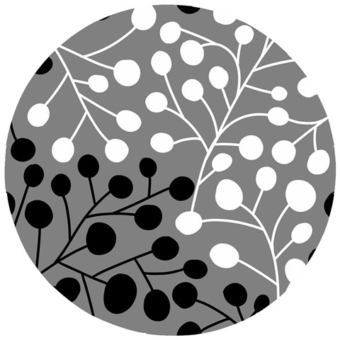 Abstract Nature Black White Wooden Puzzle Round from ZippyPress Front