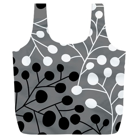 Abstract Nature Black White Full Print Recycle Bag (XXL) from ZippyPress Front