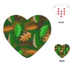 Leaves Foliage Pattern Oak Autumn Playing Cards Single Design (Heart)