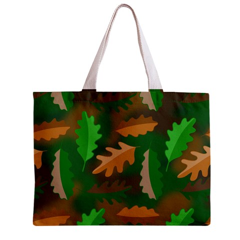 Leaves Foliage Pattern Oak Autumn Zipper Mini Tote Bag from ZippyPress Front