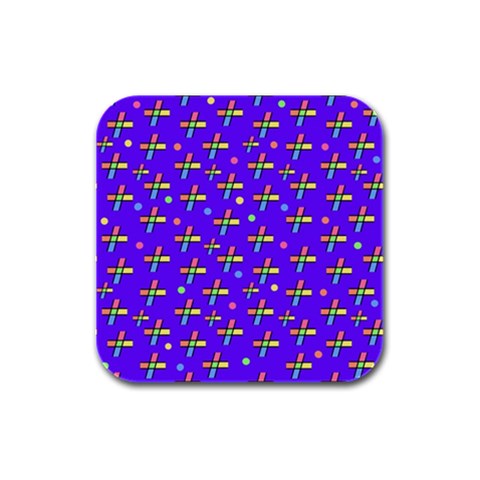 Abstract Background Cross Hashtag Rubber Square Coaster (4 pack) from ZippyPress Front