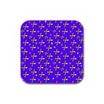 Abstract Background Cross Hashtag Rubber Square Coaster (4 pack)