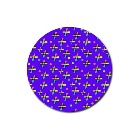 Abstract Background Cross Hashtag Rubber Coaster (Round) from ZippyPress Front