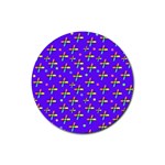 Abstract Background Cross Hashtag Rubber Coaster (Round)