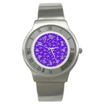 Abstract Background Cross Hashtag Stainless Steel Watch